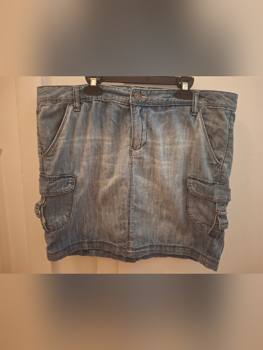 Denim Cargo Skirt